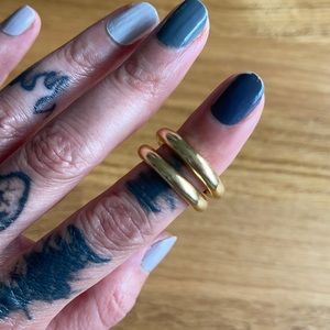 18kt yellow donut rings.